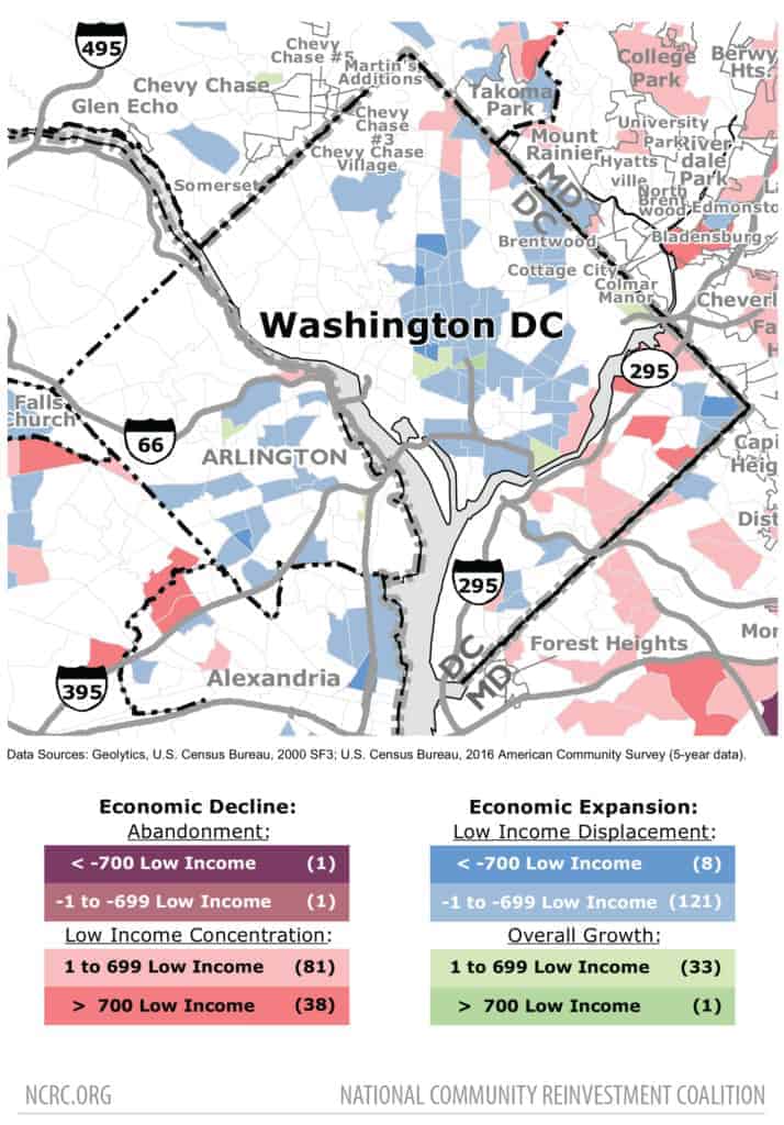 map of Washington D.C. low-income residential loss