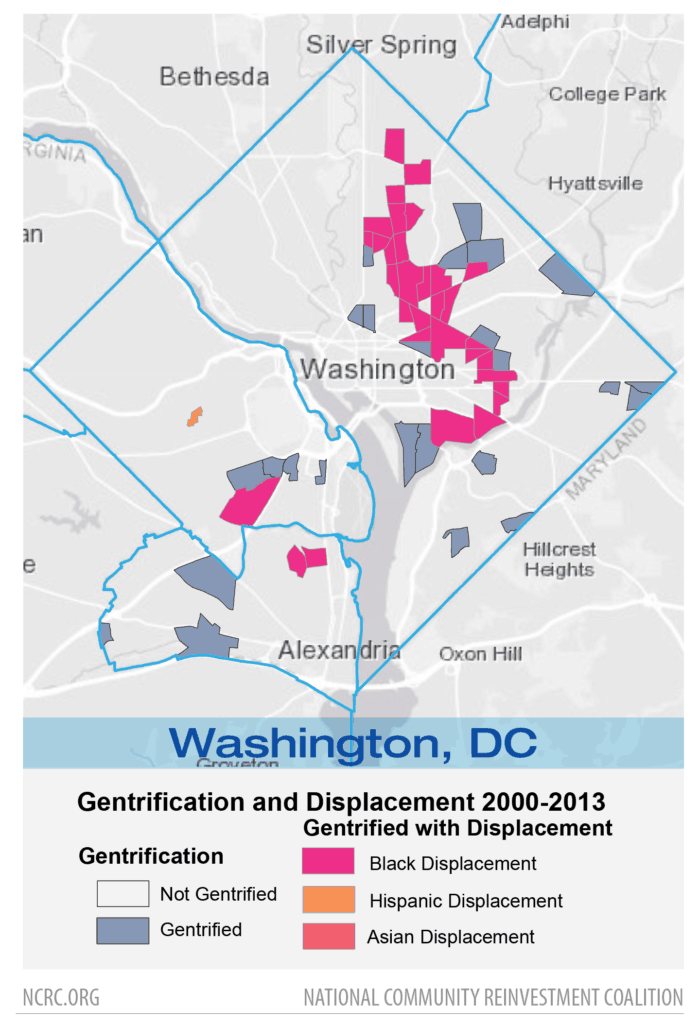 NCRC map of neighborhood gentrification