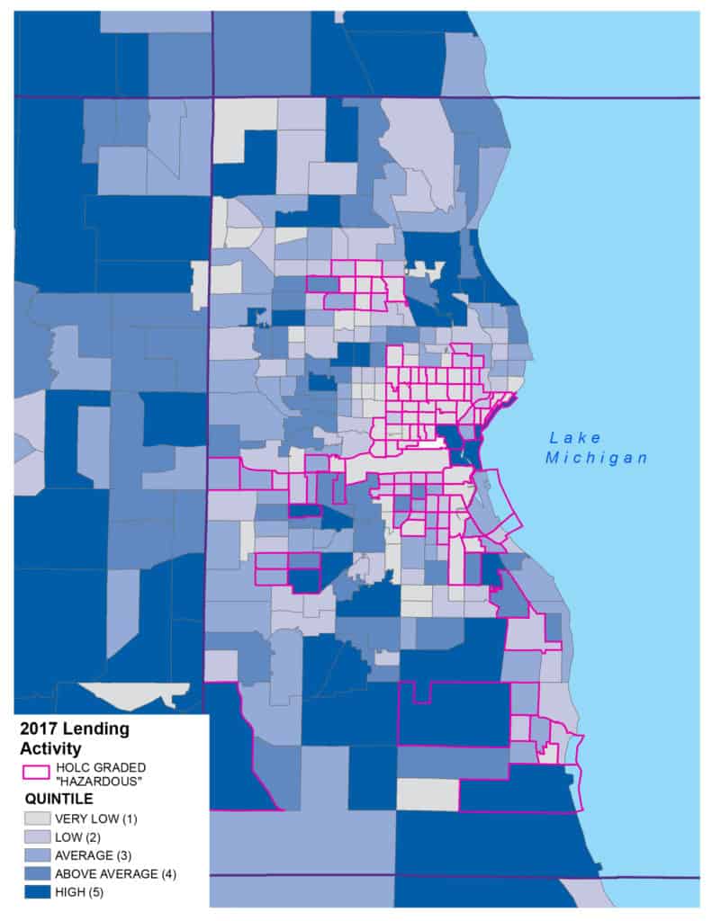 2017 Lending Activity Map Milwaukee HOLC