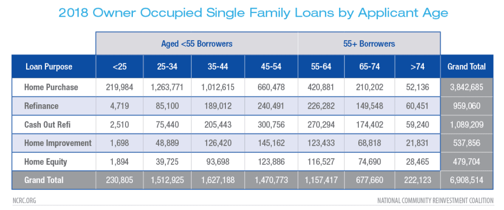 2018 Owner Occupied Single Family Loans by Applicant Age