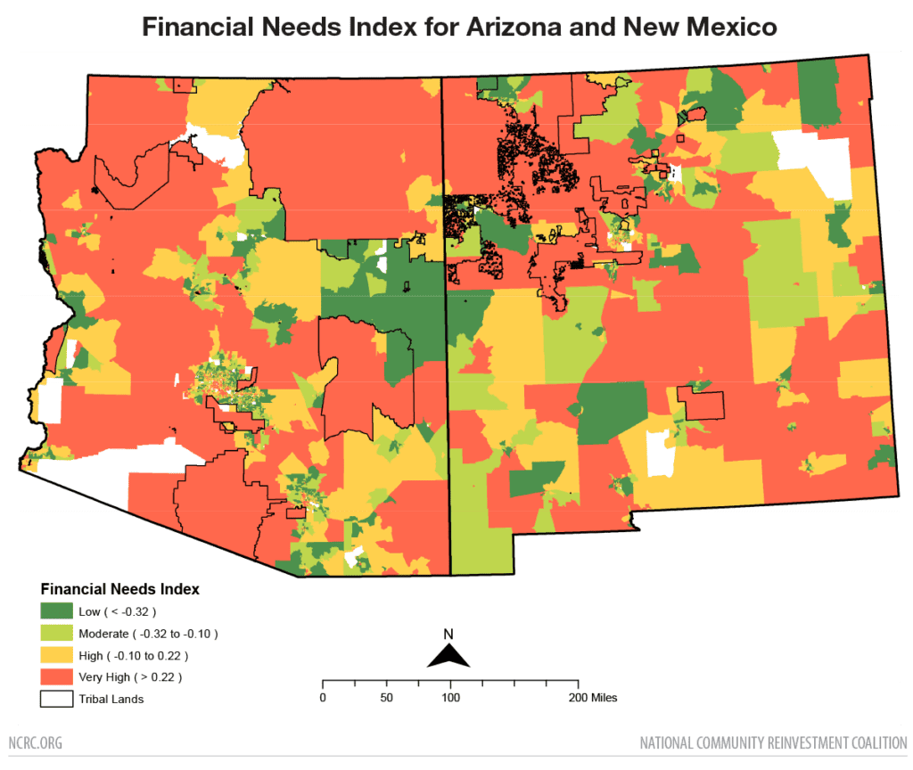 Financial Needs Index for Arizona and New Mexico